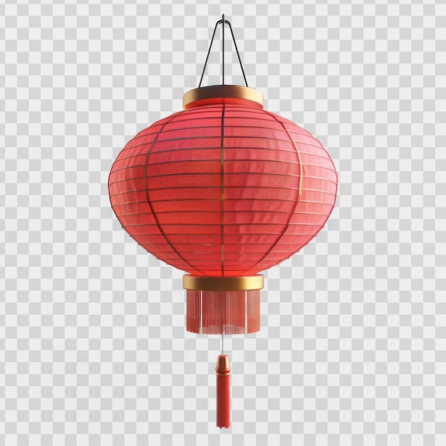 PSD 3d red lantern cute icon on transparency background psd