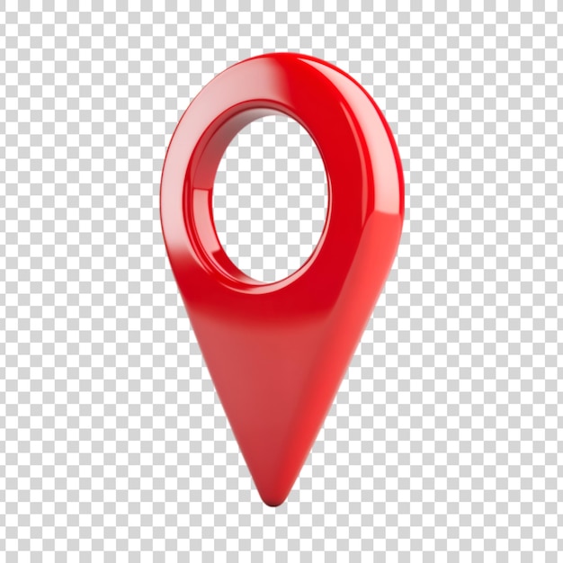 3d red location pin icon Isolated on a white background