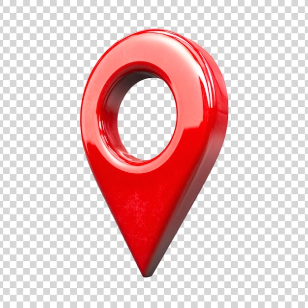 3d red location pin icon Isolated on a white background