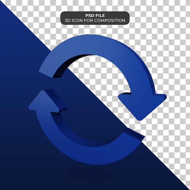 3d refresh icon illustration Psd