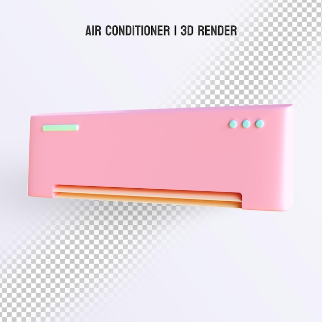 3d render air conditioner with transparent background