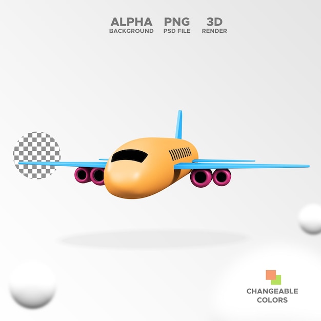 3d render airplane for illustration design isolated object