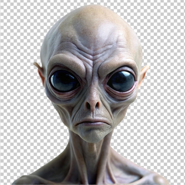 3d render alien on transparent background