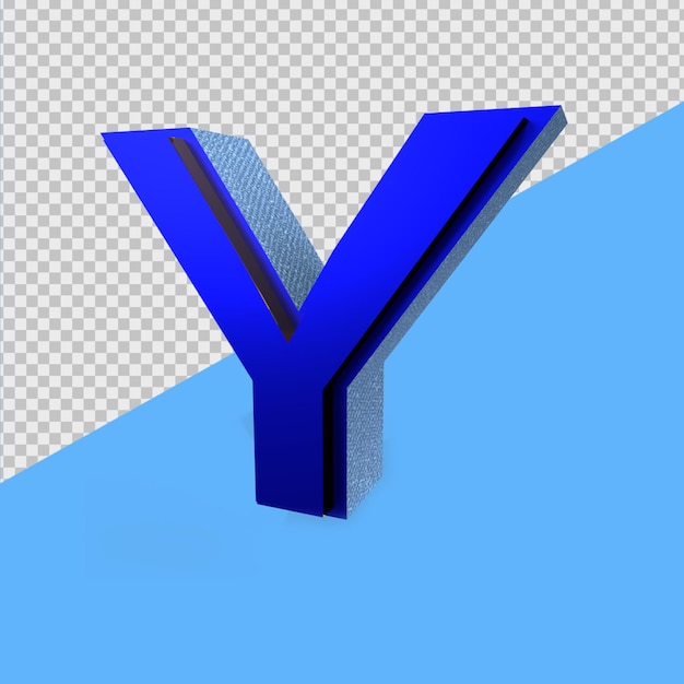 3D RENDER ALPHABET BLUE Y