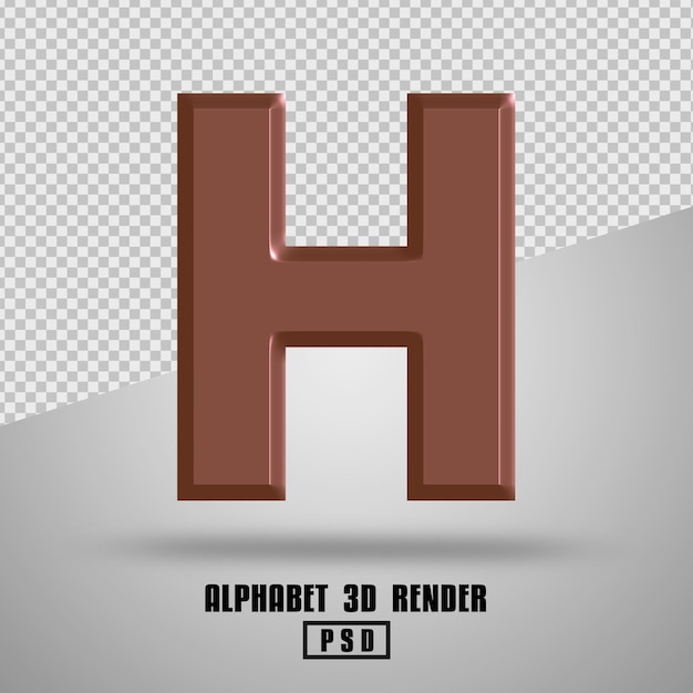 3D render Alphabet copper color