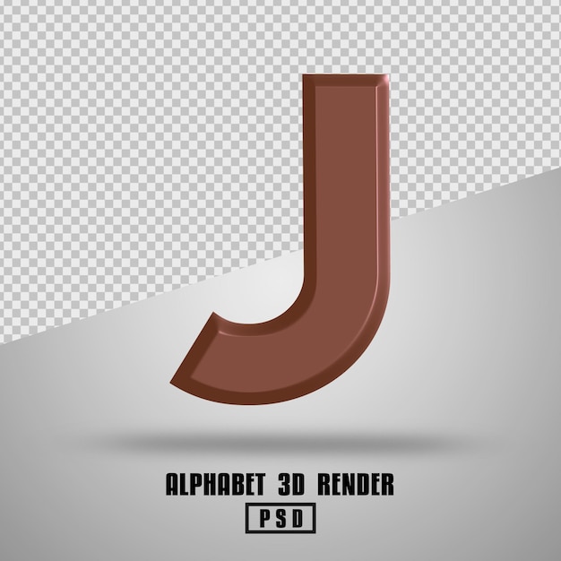 3D render Alphabet copper color