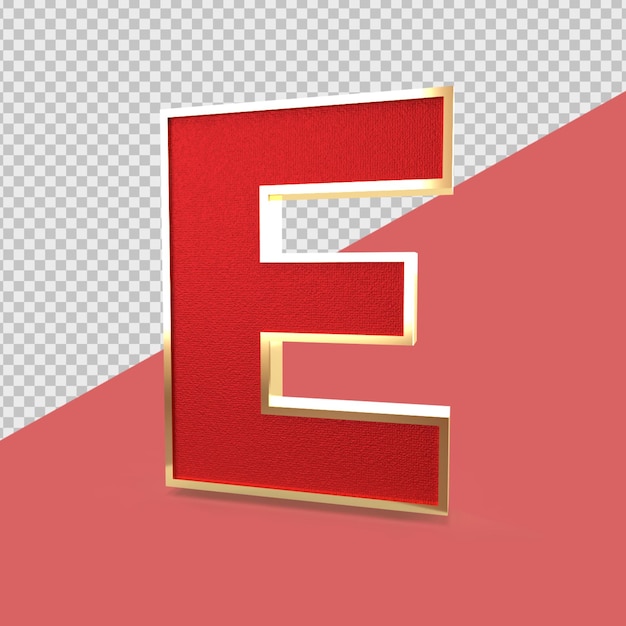 3D Render Alphabet E