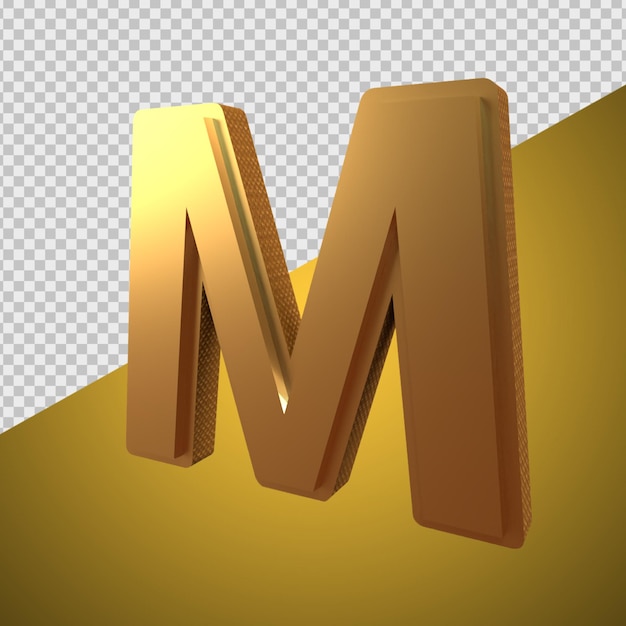 3D Render Alphabet Gold