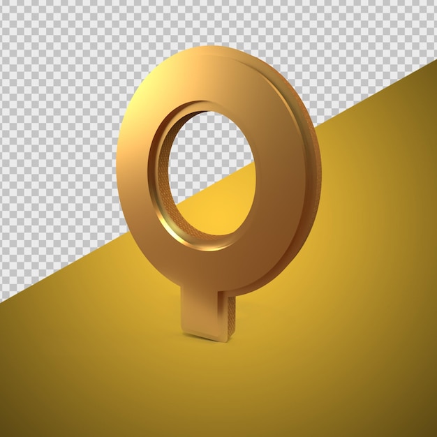 3D Render Alphabet Gold