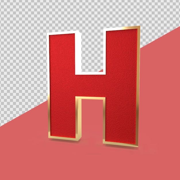 3D Render Alphabet H