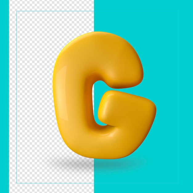 3d render of alphabet letter G