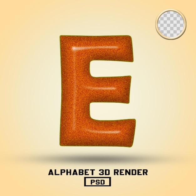 3D render alphabet orange noise color