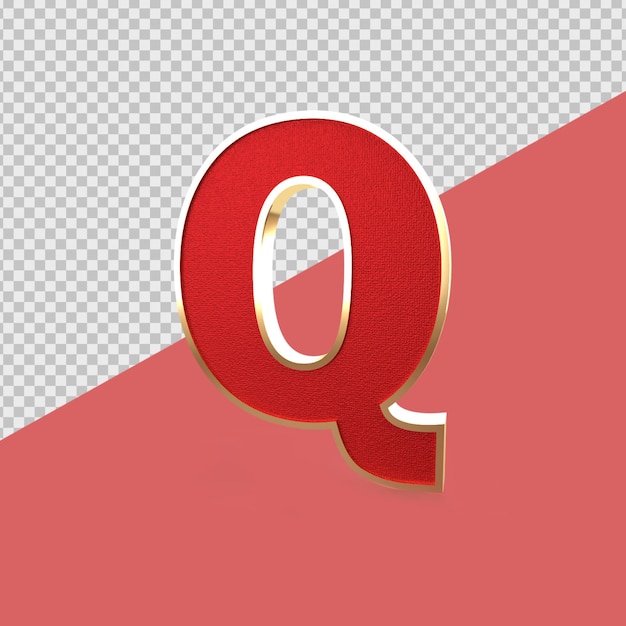 3D Render Alphabet Q