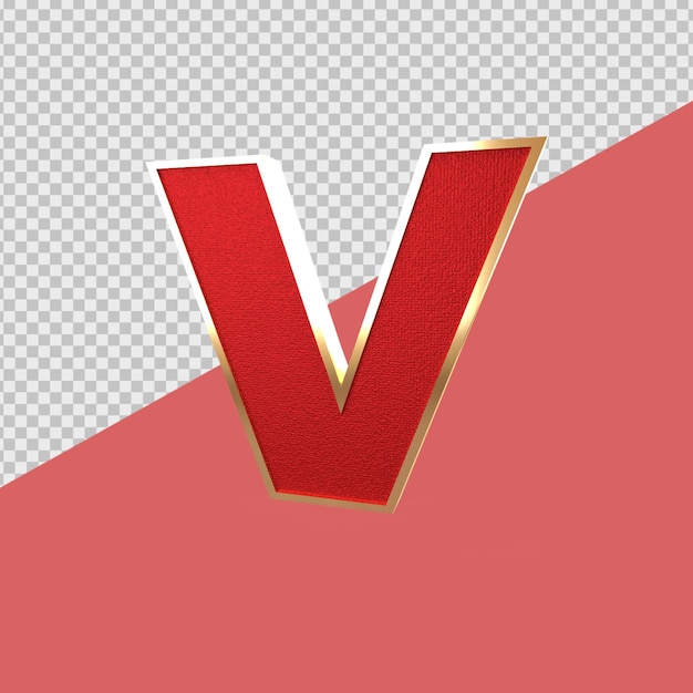 3D Render Alphabet V