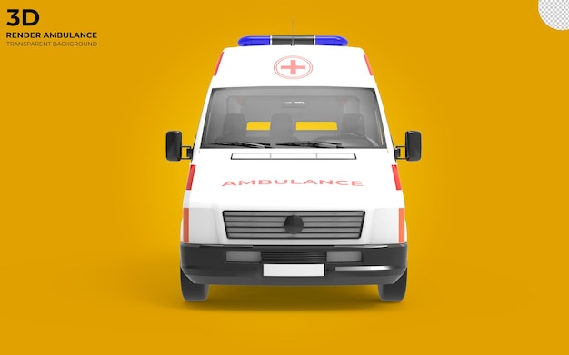 3d render ambulance van car mockup