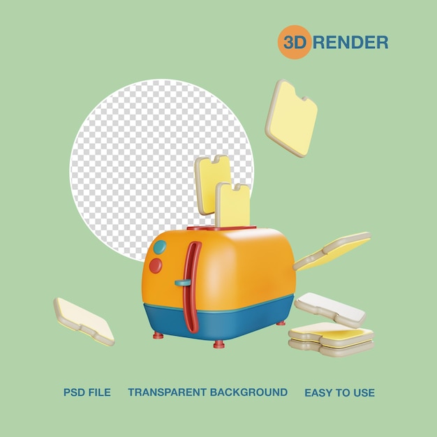 3D render Apliance Toaster PSD