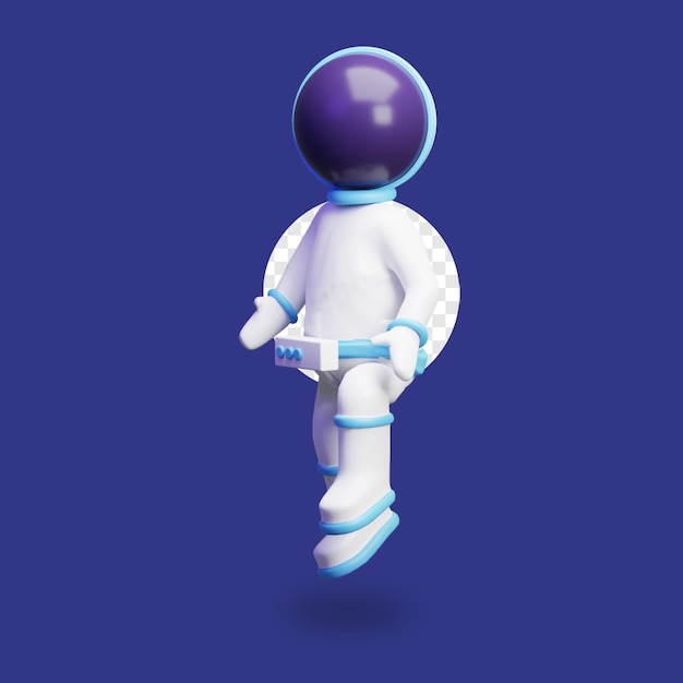 PSD 3d render astronaut floating front view