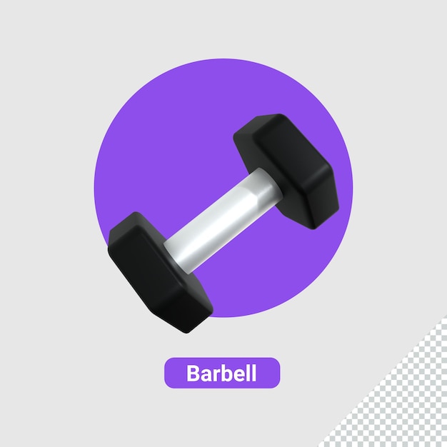 3d render of barbell icon