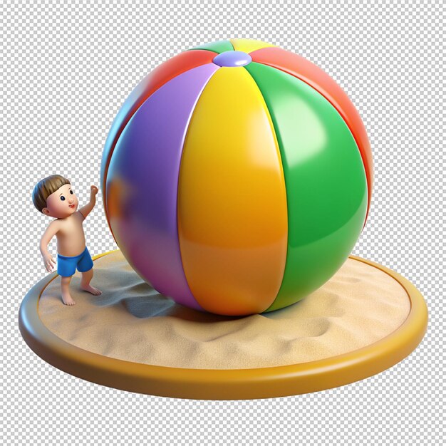 PSD 3d render of a beach ball