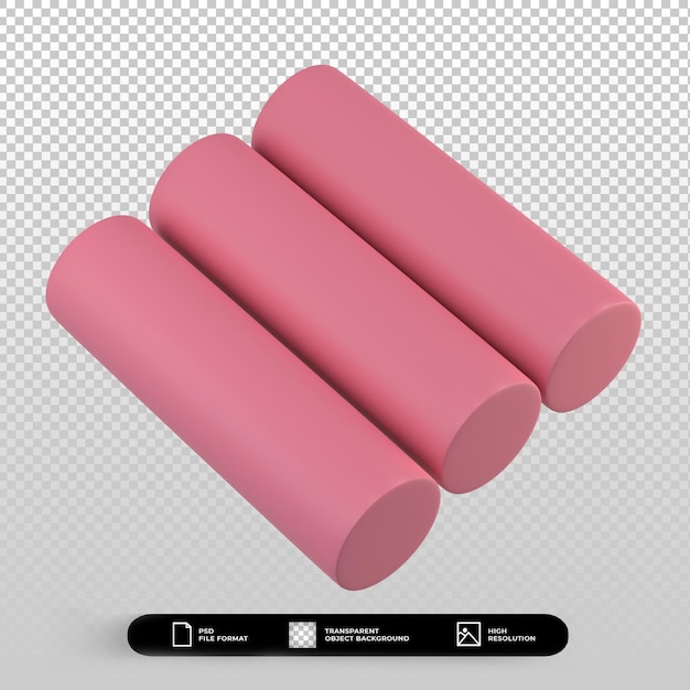 3d render blocky cylinder icon