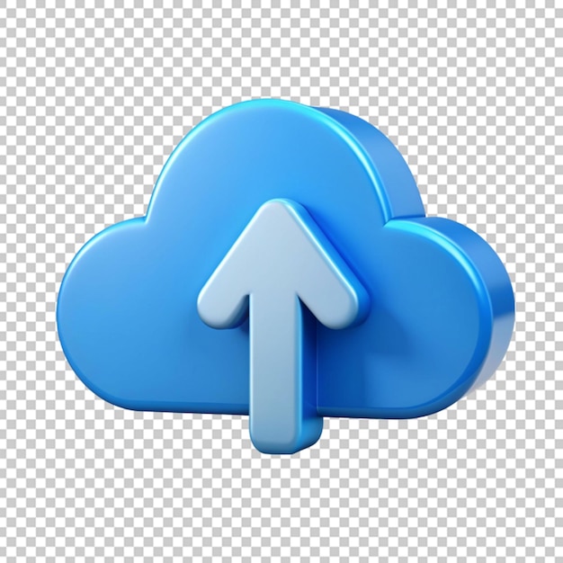 3D render blue cloud storage symbol