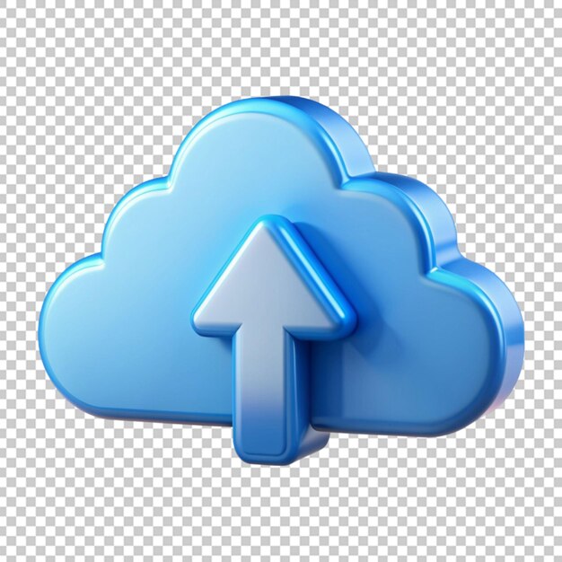 3D render blue cloud storage symbol