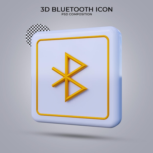 3d render bluetooth icon isolated