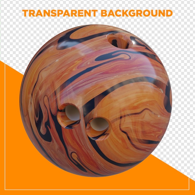 PSD 3d render bowling ball with transparent background