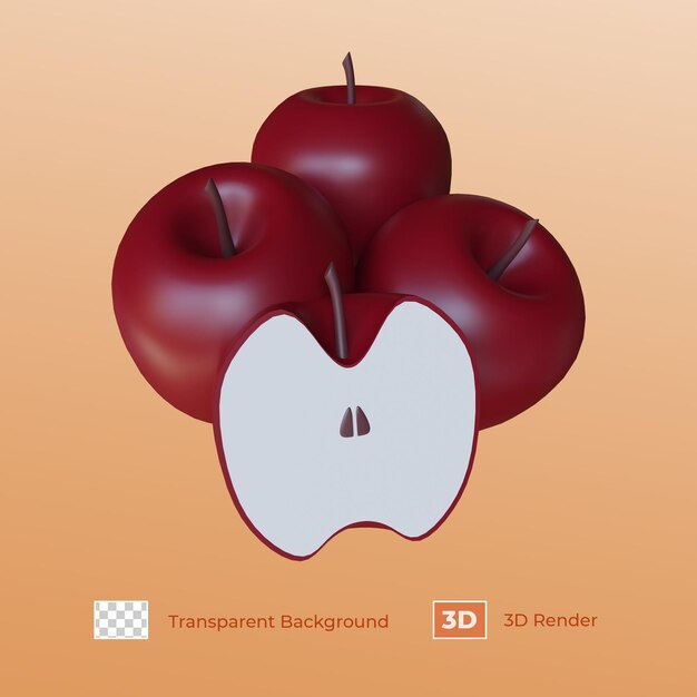 3D Render Bunch Of Apples For Thanksgiving