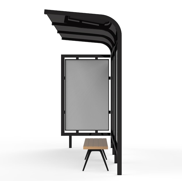 3D render bus shelter