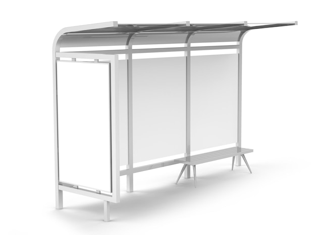 3D render bus shelter