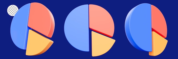 3D render business pie chart