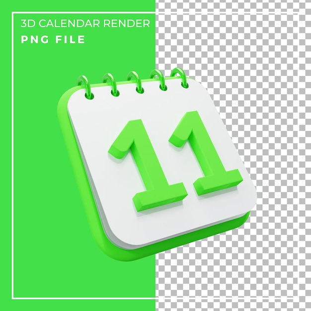 3d render calendar 11 day