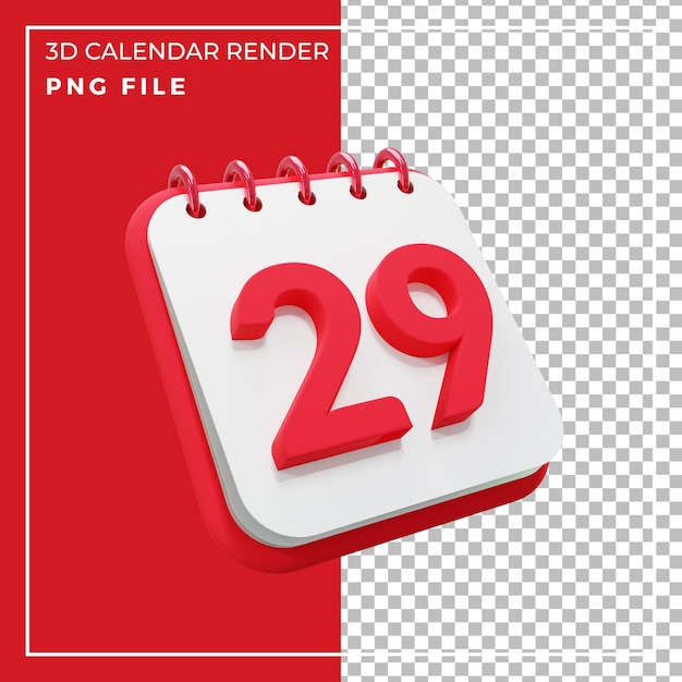 3d render calendar 29day