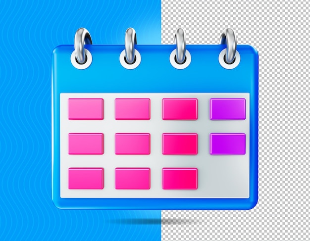 3d render calendar icon