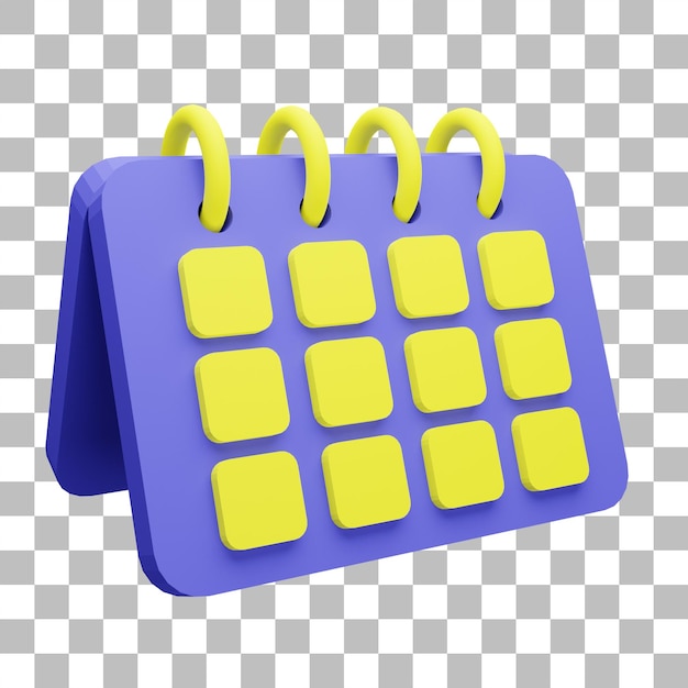 3D Render Calendar Simple Object illustration