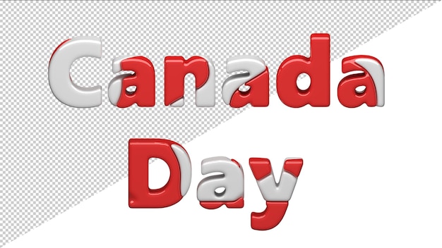 3d render Canada day text