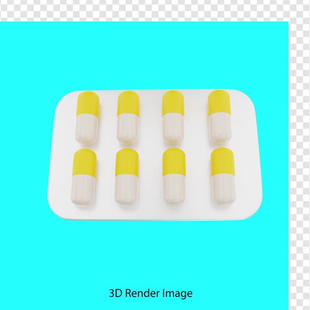 3d render of capsule medicine tablet