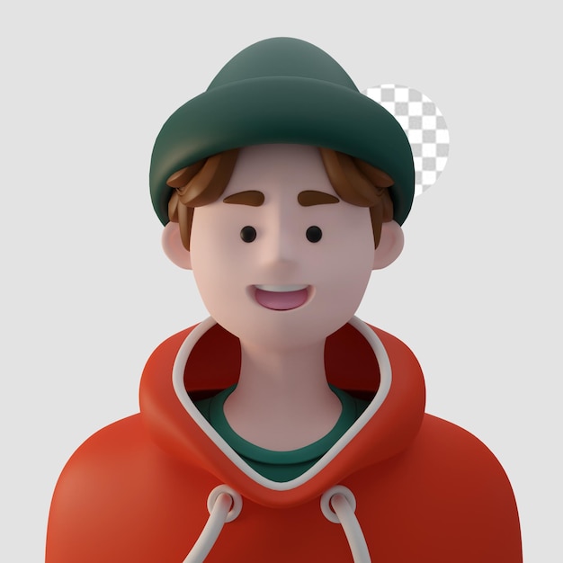 3d render cartoon avatar isolated