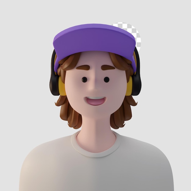 3d render cartoon avatar isolated