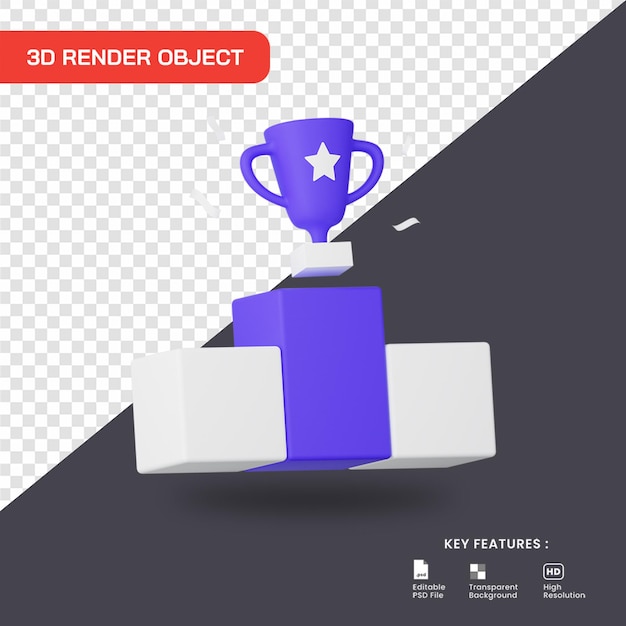 3d render champion trophy icon