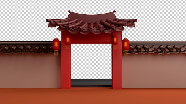 PSD 3d render chinese gate 2