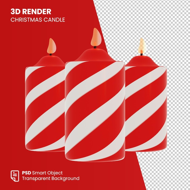 3d render christmas candle