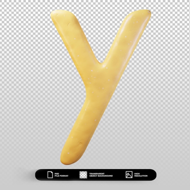 3d render clay style letter y