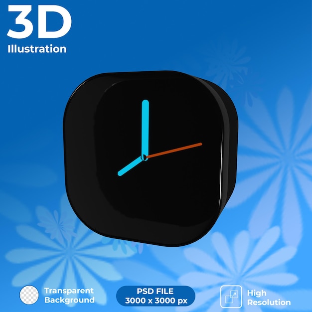 3D Render Clock Perspective View