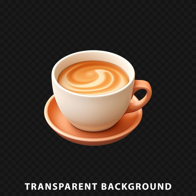 3D Render Coffee Cup isolated on transparent background