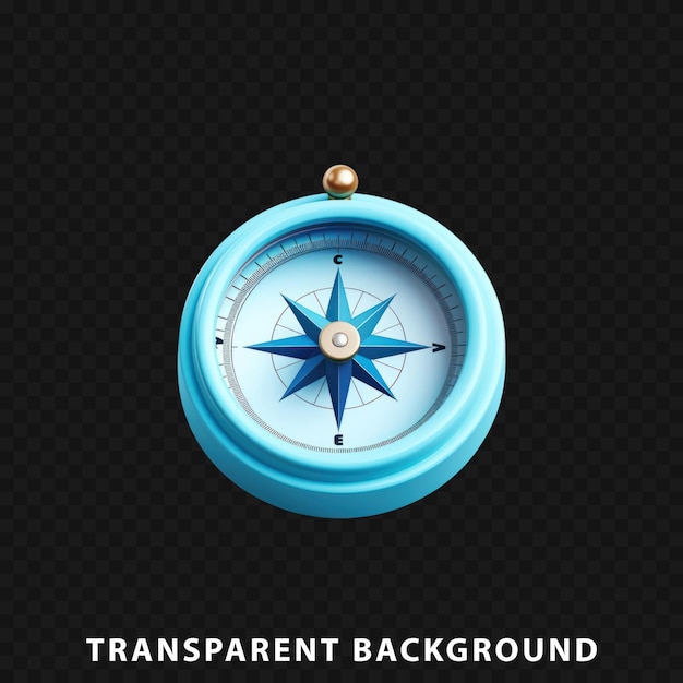 3D Render Compass isolated on transparent background