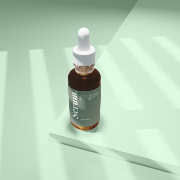 3D Render Cosmetic Beauty Care Bottle Mockup