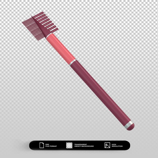 3d render cosmetic eyelash brush icon