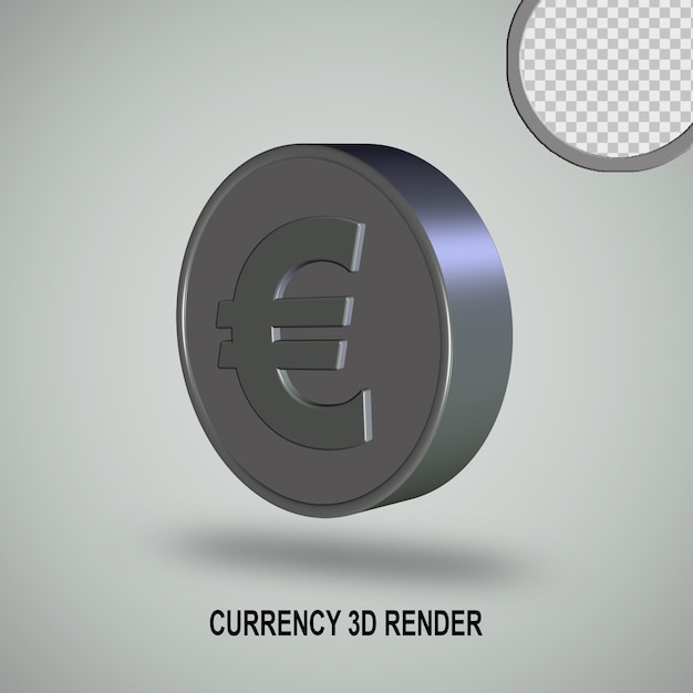 PSD 3d render currency grey